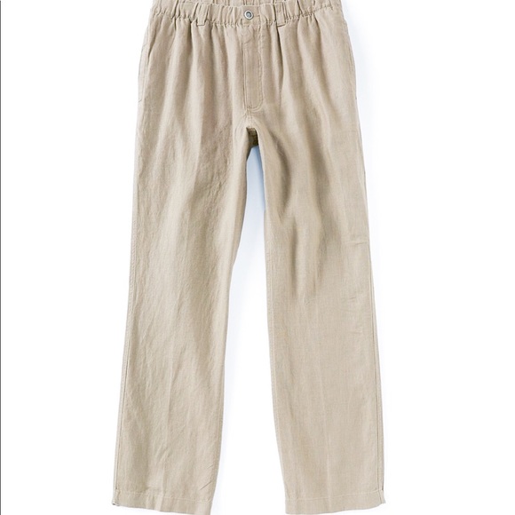 Caribbean Mens 0 Linen Flat Front Pants 